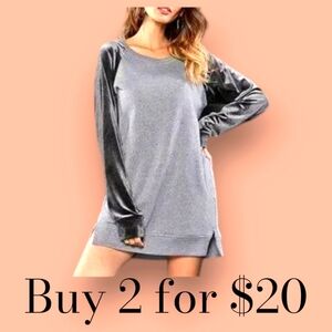 Z Avenue elegant yet casual sweatshirt with velvet sleeves